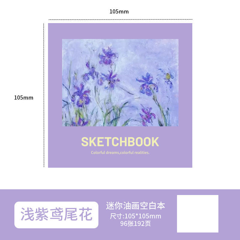 Mini Painting Book, Oil Painting Square Small Painting Book, Portable Blank Simple Drawing Book, Sketch Hand-Painted Drawing Book, Sketch Book