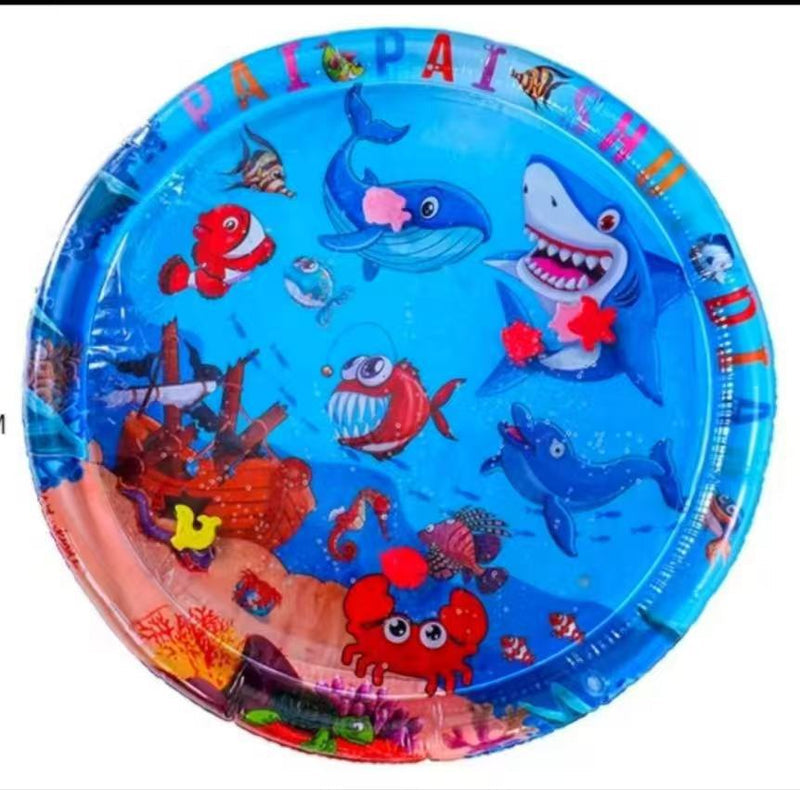 New Ocean Fish Baby Round Inflatable Kids Crawling Water Mat – Super Large “Patty Pat” Play Toy Ice Pad