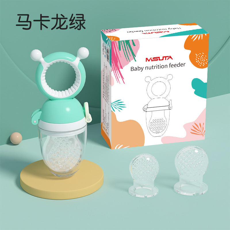 Misuta Fruit and Vegetable Baby Bite Bag Baby Eating Fruit Food Supplement Pacifier Molar Kidsren's Teether Rotating Push