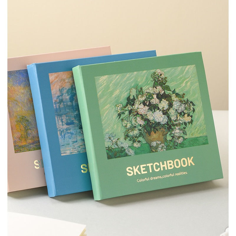Mini Painting Book, Oil Painting Square Small Painting Book, Portable Blank Simple Drawing Book, Sketch Hand-Painted Drawing Book, Sketch Book