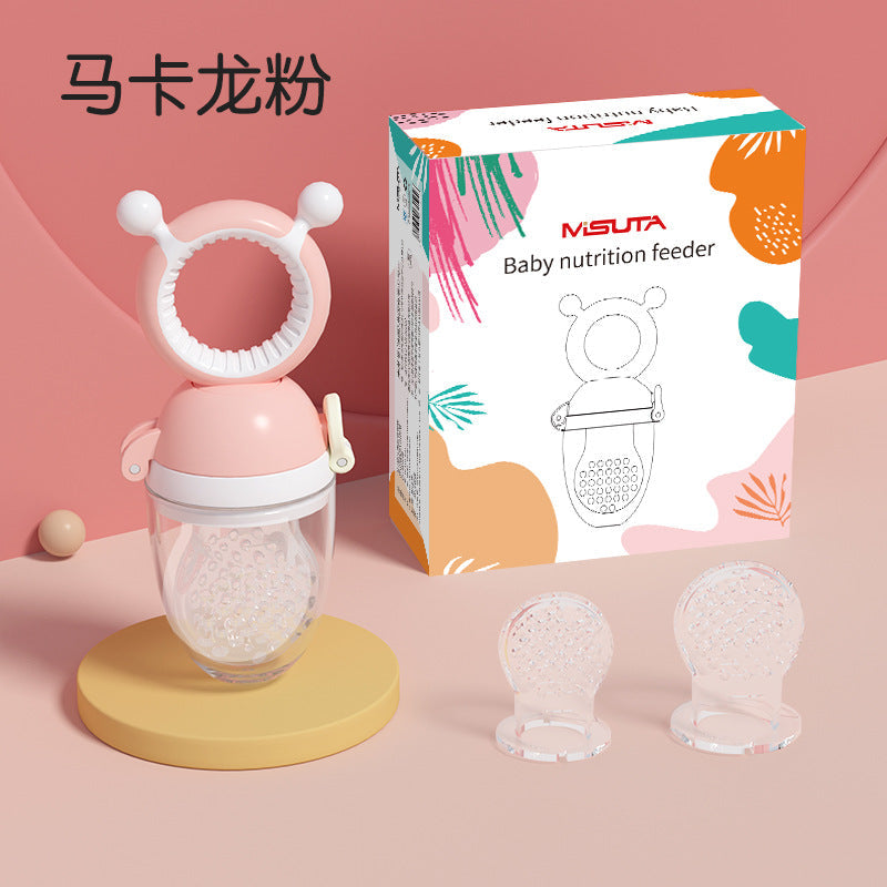 Misuta Fruit and Vegetable Baby Bite Bag Baby Eating Fruit Food Supplement Pacifier Molar Kidsren's Teether Rotating Push