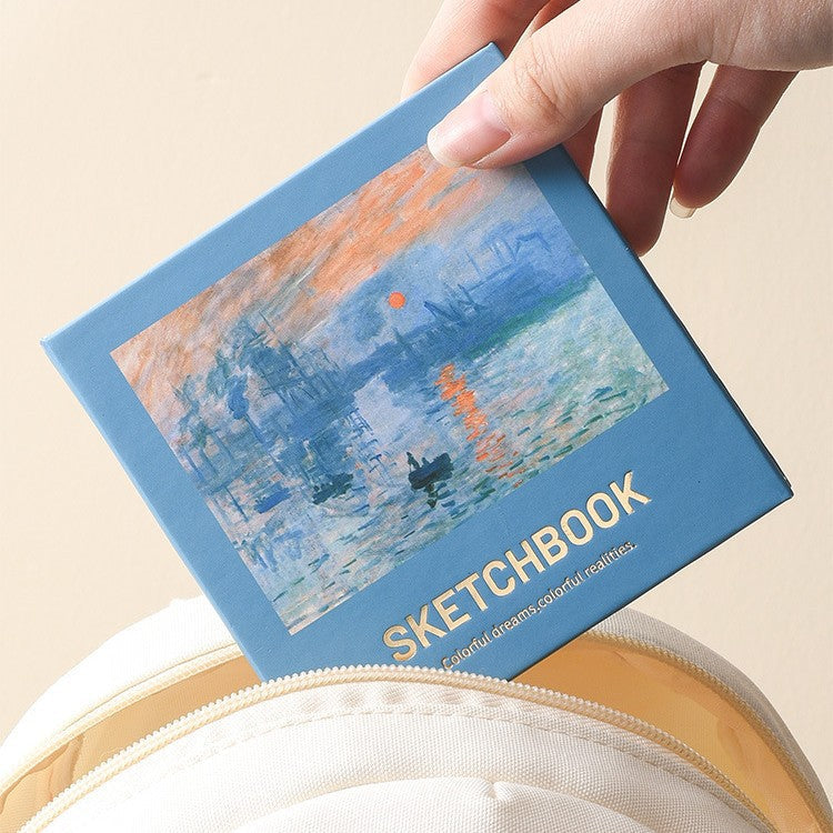 Mini Painting Book, Oil Painting Square Small Painting Book, Portable Blank Simple Drawing Book, Sketch Hand-Painted Drawing Book, Sketch Book