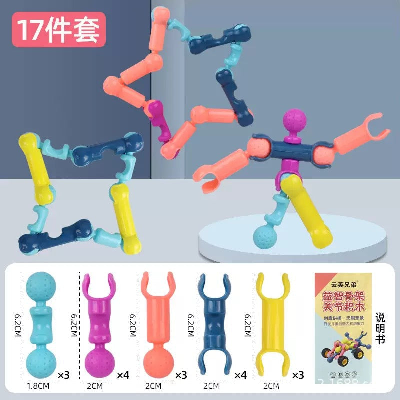 Skeleton Building Blocks Kidsren's Joint Sticks Puzzle Assembly Intelligence Development Large Particle Building Blocks Kindergarten Early Education Toys