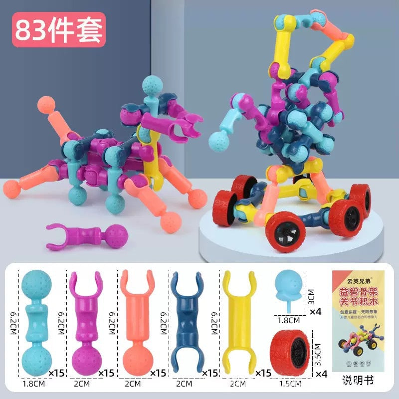 Skeleton Building Blocks Kidsren's Joint Sticks Puzzle Assembly Intelligence Development Large Particle Building Blocks Kindergarten Early Education Toys