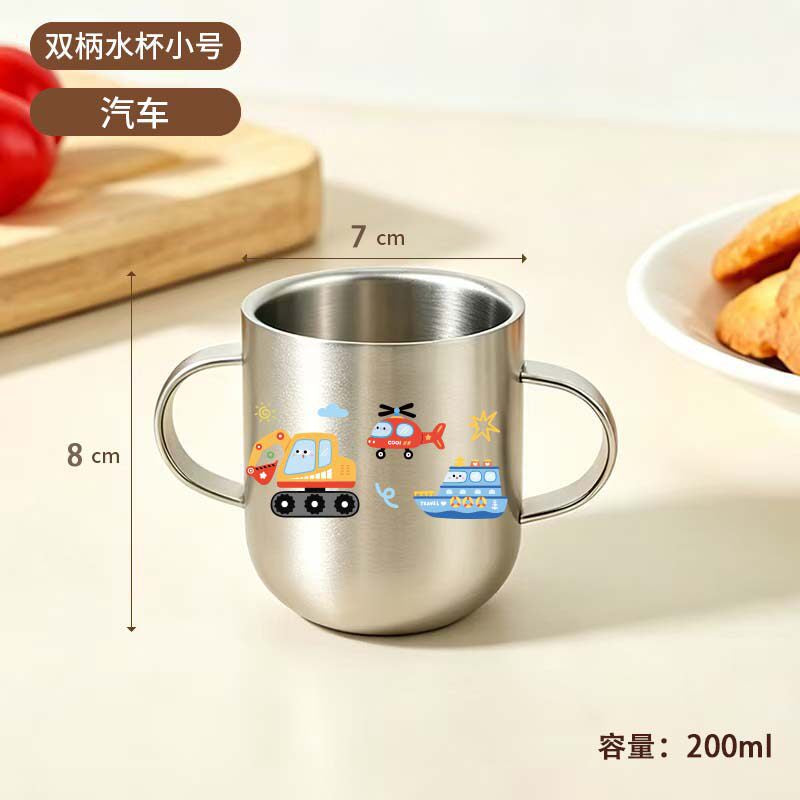 Children's Water Cup 304 Stainless Steel Household Baby Drinking Cup Kindergarten Anti-Fall Milk Cup with Scale
