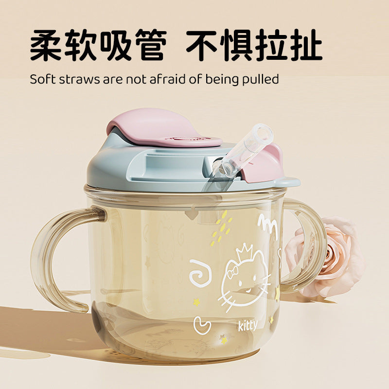 Direct Sale from the Manufacturer: Children's Milk Cup, Household Soy Milk Cup, Drinking Straw, Milk Cup with Scale, Pp Material, Three-In-One Use