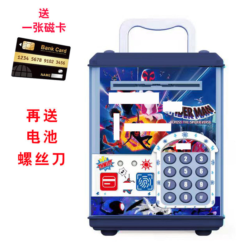 Children's password piggy bank can enter and exit fingerprint password box swipe card large capacity piggy bank toy early education cross-border