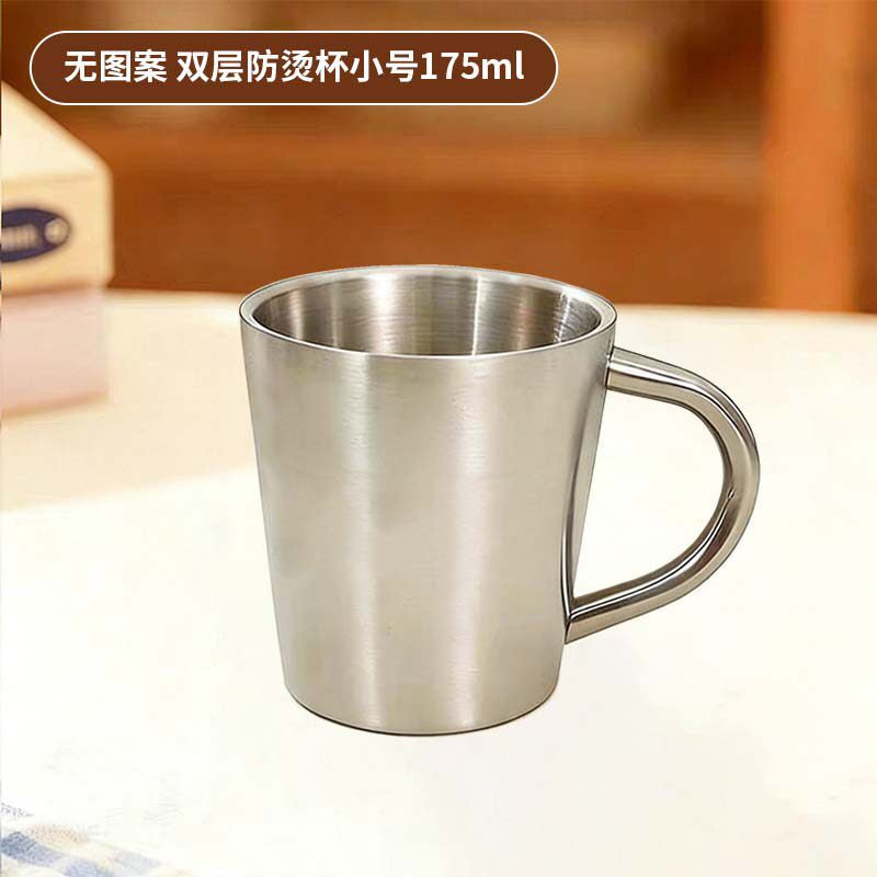 Children's Water Cup 304 Stainless Steel Household Baby Drinking Cup Kindergarten Anti-Fall Milk Cup with Scale
