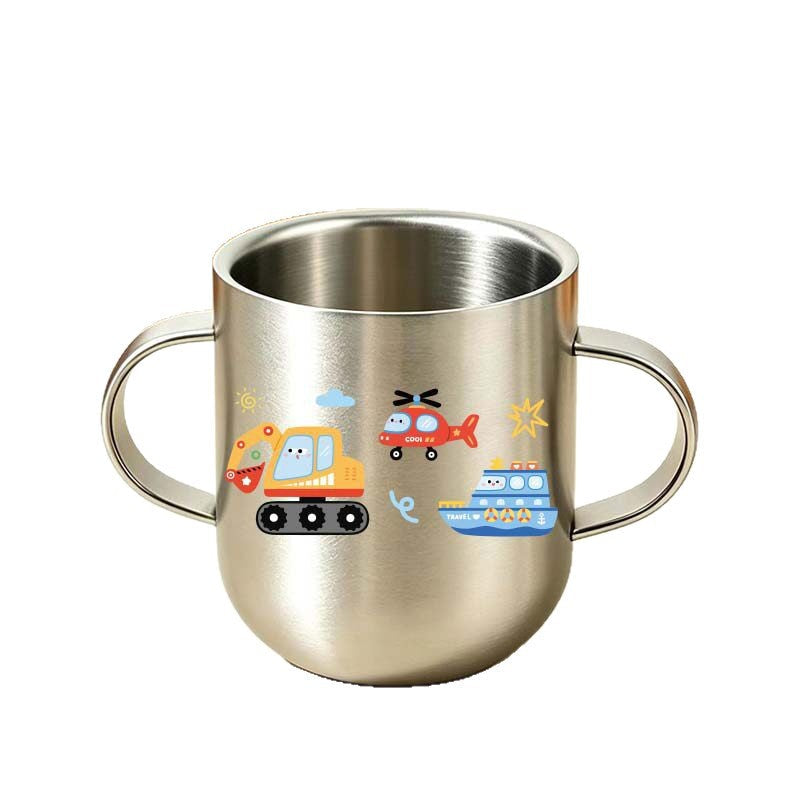 Children's Water Cup 304 Stainless Steel Household Baby Drinking Cup Kindergarten Anti-Fall Milk Cup with Scale