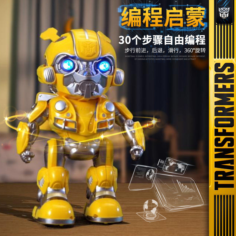 Early Education Intelligent Voice Interactive Transforming Robot King Kong Dancing Bumblebee Skateboard Children's Electric Toy Birthday