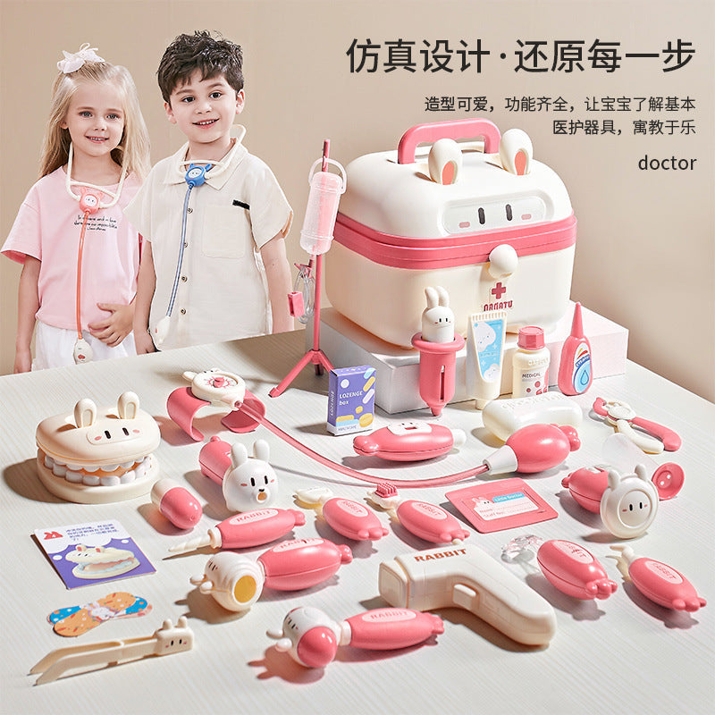 Kids Doctor Playset Pretend Doctor Nurse Outfit for Girls with Stethoscope and Medical Kit