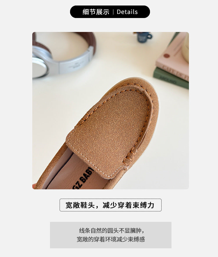 Foreign Trade 2025 New Spring & Fall Comfortable Casual Shoes Flats Round Toe Non-Slip Slip-On Loafers Boys' Beanie Shoes