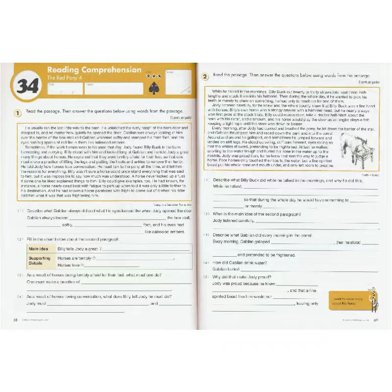 Kumon ReadinG Workbooks G1-G6 Kumon Education EnGlish OriGinal Primary School Full-year Level