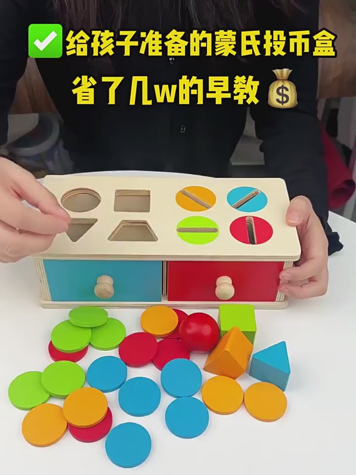 Montessori Sorting Coin-Box Early Learning Toy — Baby Color Recognition & Shape Matching Blocks, Educational Learning Aid for Infants and Toddlers