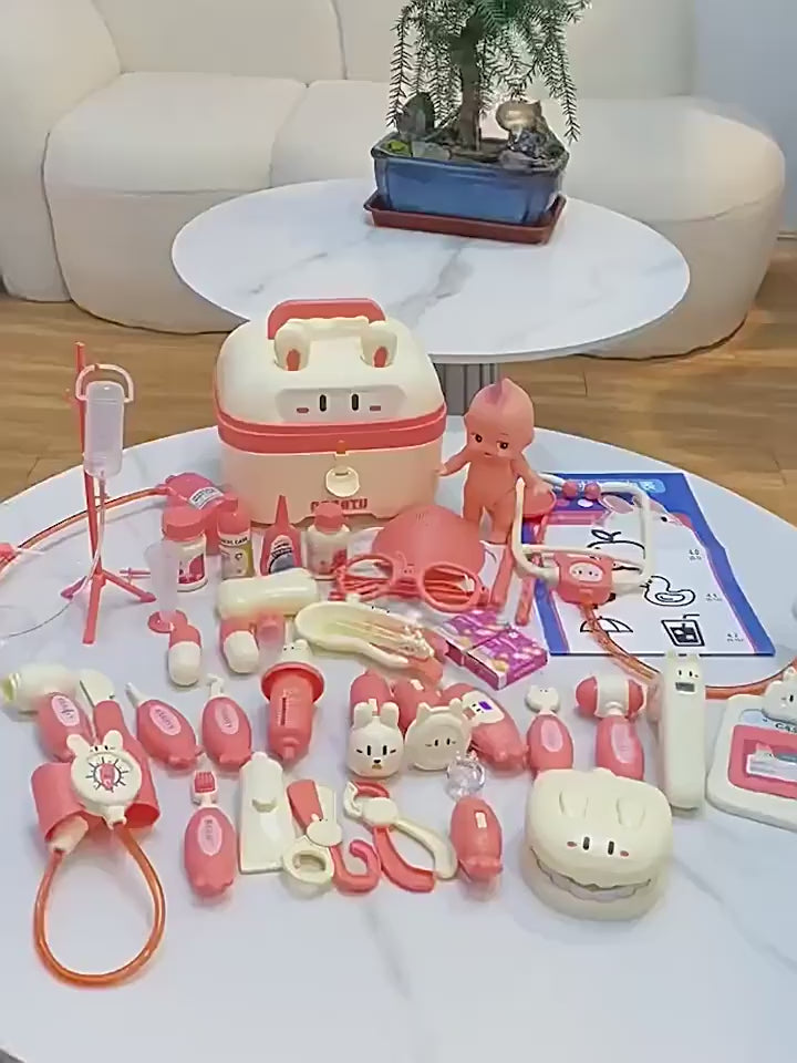Kids Doctor Playset Pretend Doctor Nurse Outfit for Girls with Stethoscope and Medical Kit