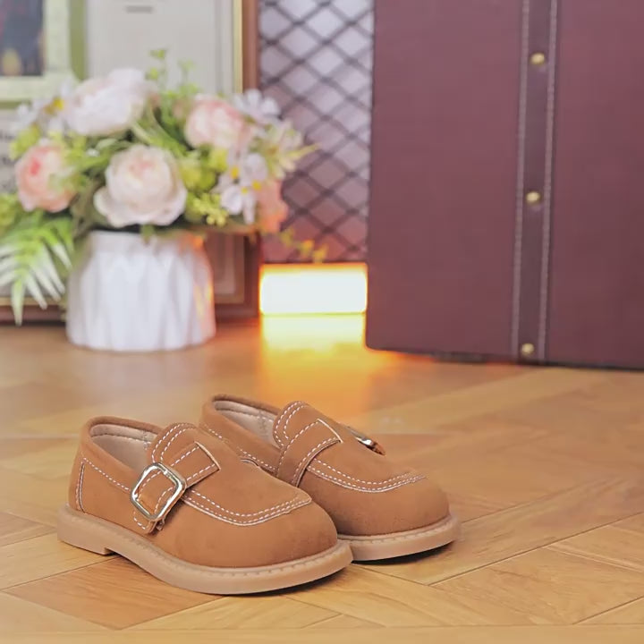 2026 Spring and Autumn New Children's Versatile Flat Shoes Boys' Slip-On Loafers Girls' British Style Loafer Leather Shoes
