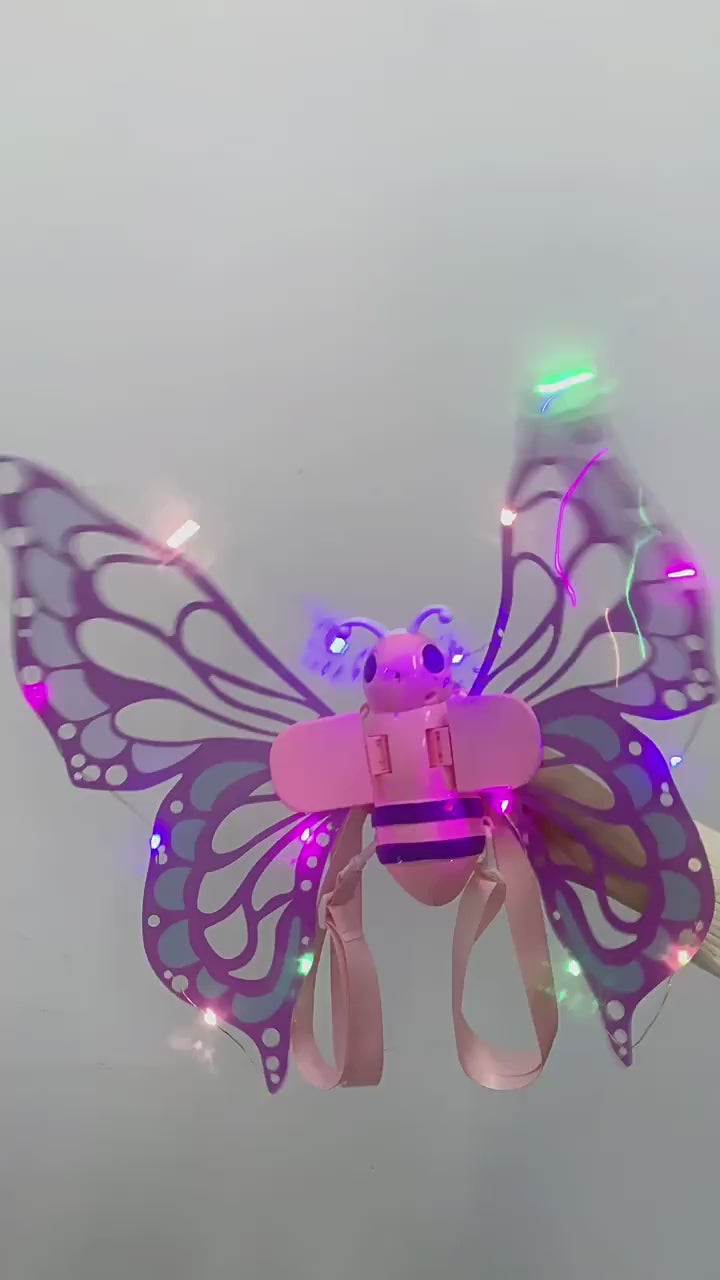 Popular Flash butterfly wings electric wings light-emitting toy Park stall dedicated for supermarket wholesale girls