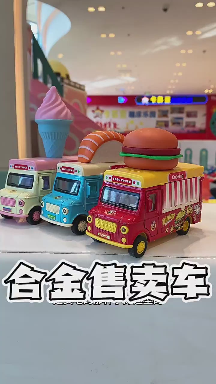 Magnetic Alloy Ice Cream Burger & Popsicle Playset for Kids (Boys & Girls) — Pretend Kitchen Toy Cart