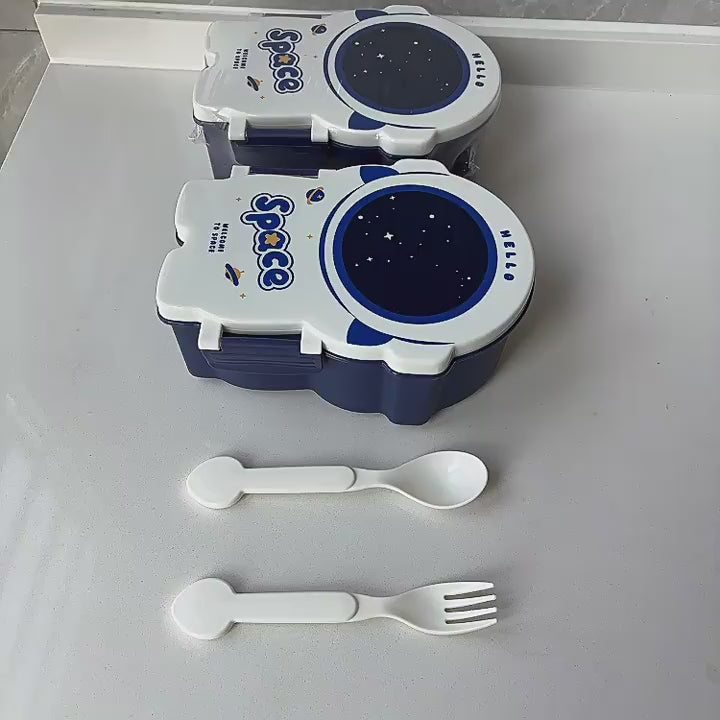 Creative spaceman lunch box food grade plastic compartment fruit box student lunch box microwave oven fresh-keeping box wholesale