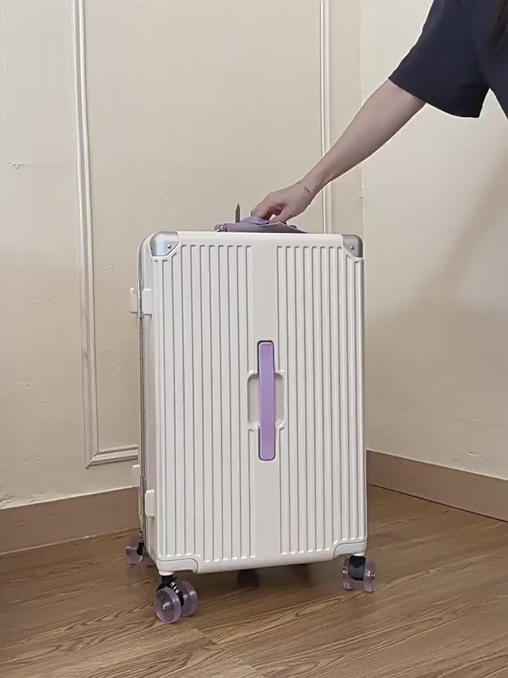 2025 New Model Wide-Handle Luggage Suitcase 28inch Large Capacity Stylish Aluminum Frame Travel Suitcase Sturdy and Durable Password-Protected Suitcase