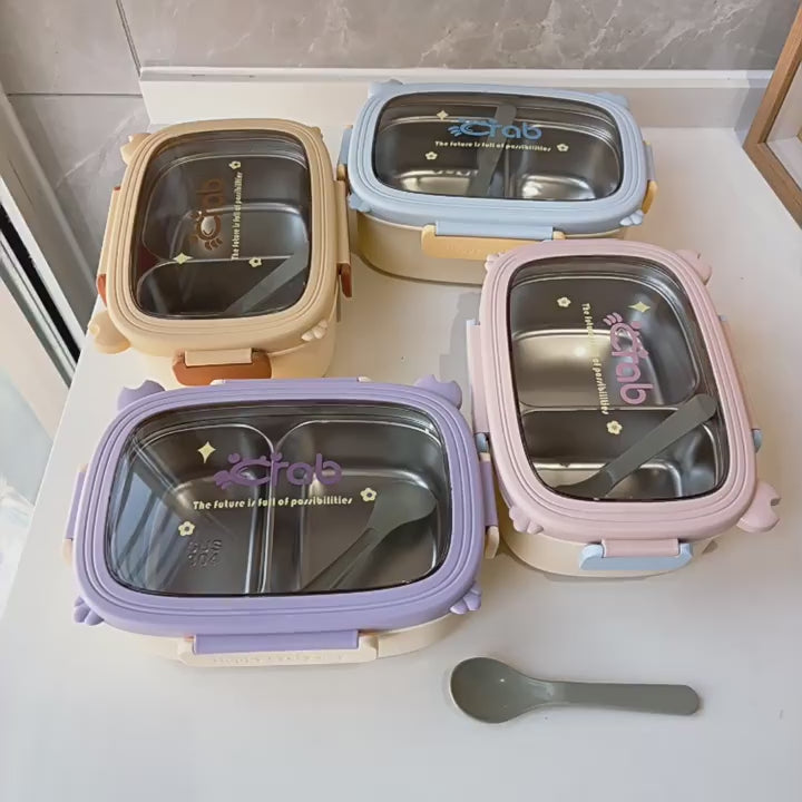 Cute 304 Stainless Steel Lunch Box, High-Looking and Stylish Tableware for Students and Office Workers, Portable Sealed Lunch Fruit Bento Box