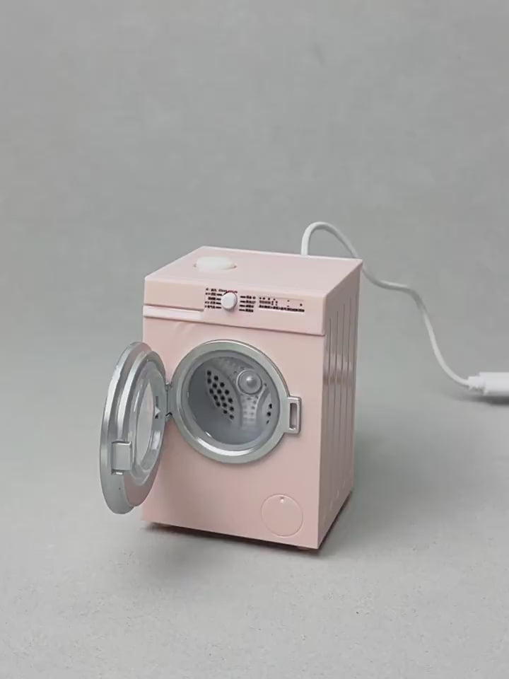 1:12 Toy Miniature Washing Machine Home Appliance Model Dollhouse Prop Rechargeable Version That Can Rotate and Wash